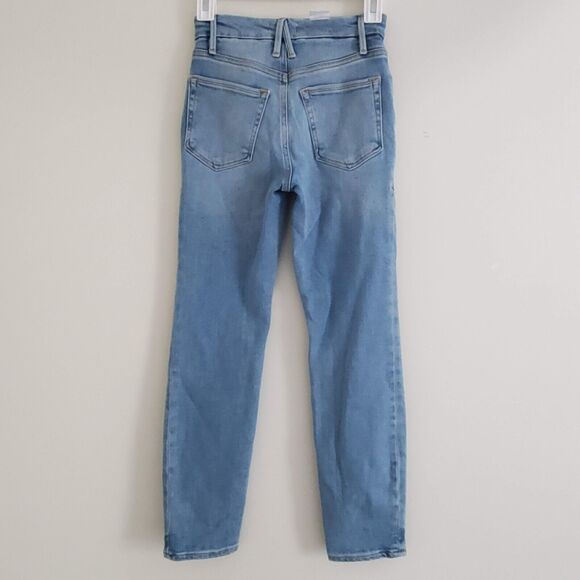 Good American Good Legs Cig Light Wash High Rise Cropped Ankle Jeans Size 0/25 - Picture 4 of 9